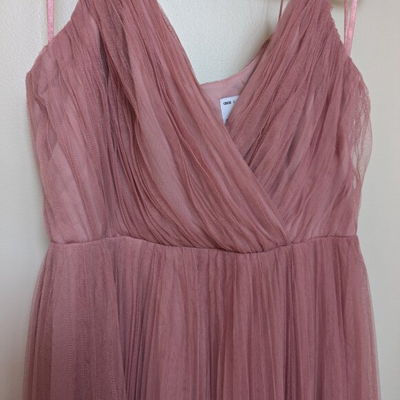 Tulle bridesmaid maxi dress in rose - Picture 2 of 9